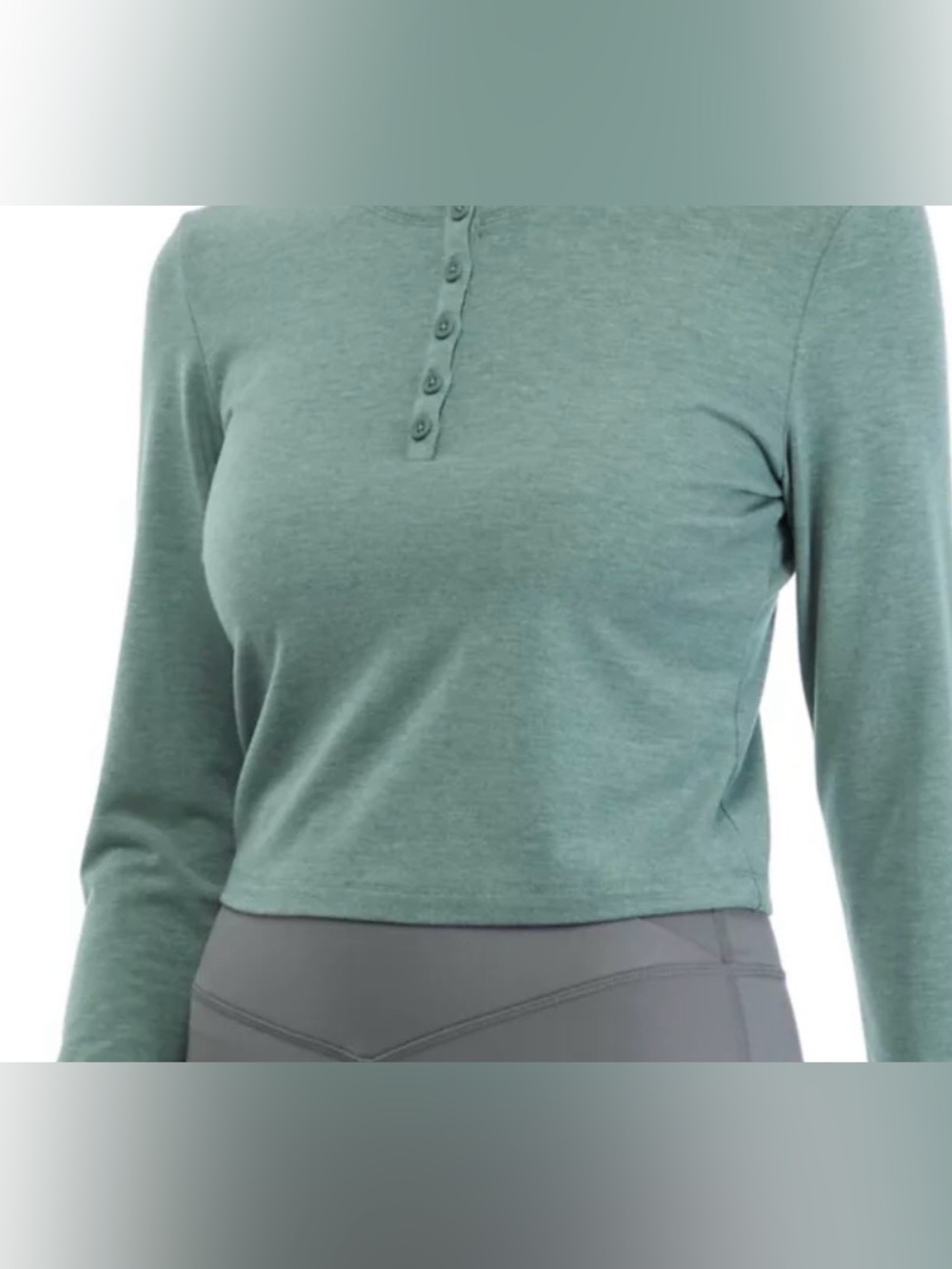 Yogalicious Velvety Henley Long Sleeve Crop Top